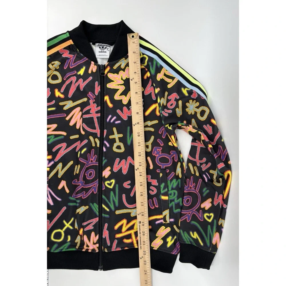 Adidas Originals Love Unites Superstar Track Jacket Youth Sz L Graffiti Print